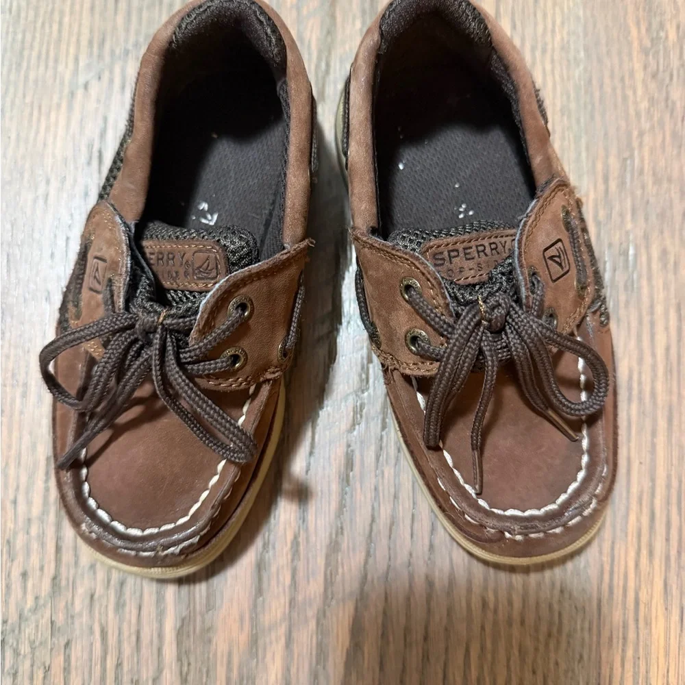 🛥️ Sperry Top-Sider Toddler Boat Shoes Brown Leather Size 8